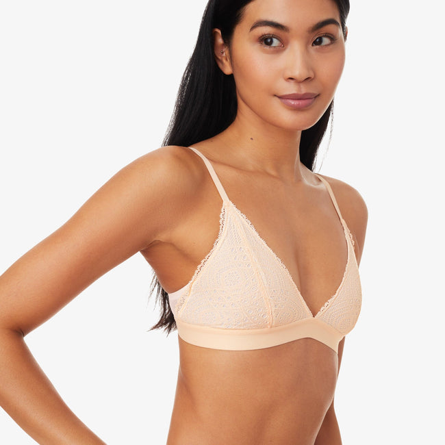 Lace Triangle Bralette Sand secondary image