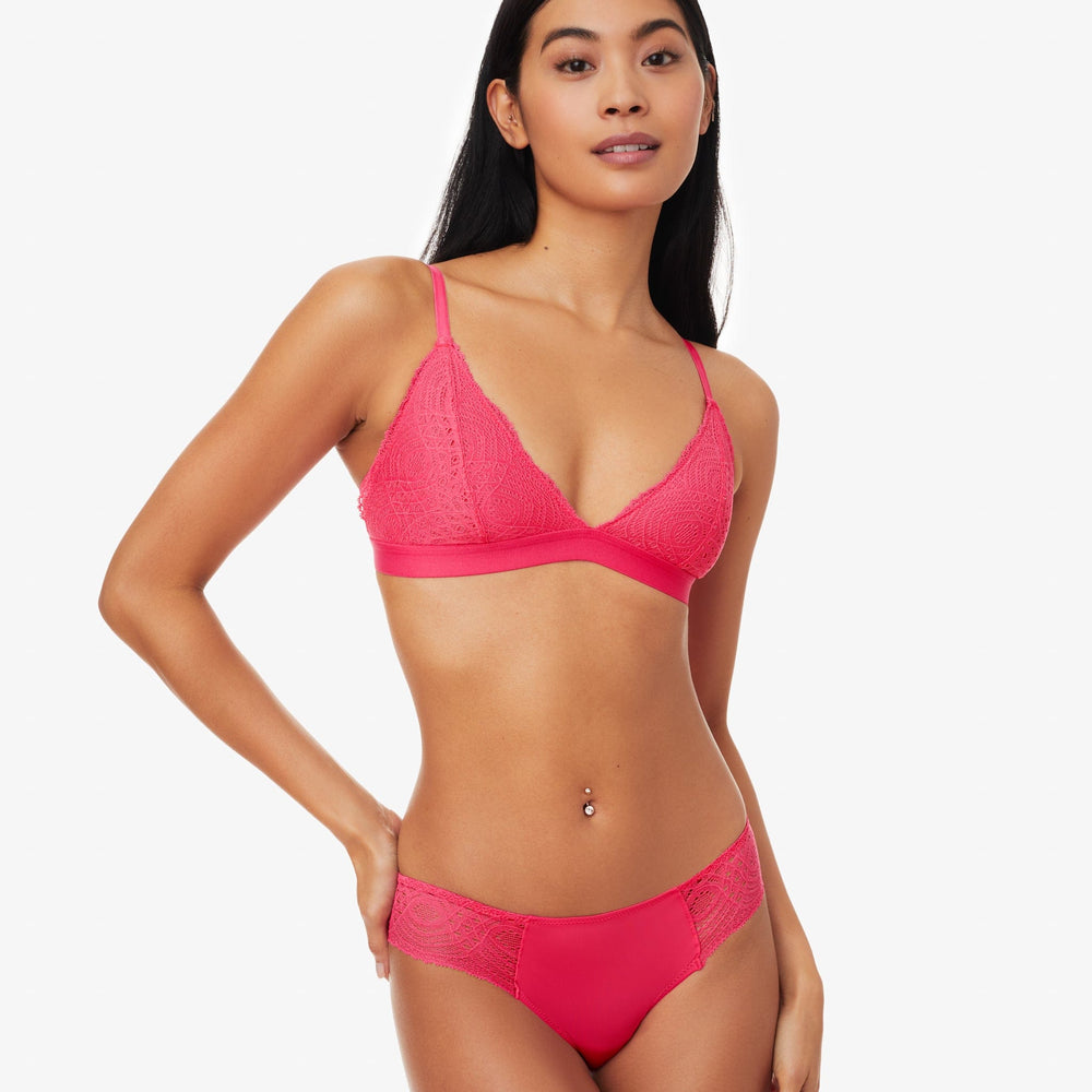 Lace Triangle Bralette Rouge