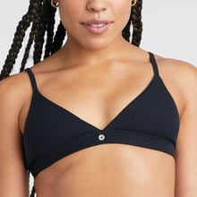 Product gallery. Select Image Ribbed Knit Triangle Bralette Black